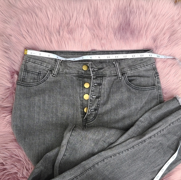 Shein Black High Waisted Distressed Skinny (L)8/10 - Picture 2 of 7